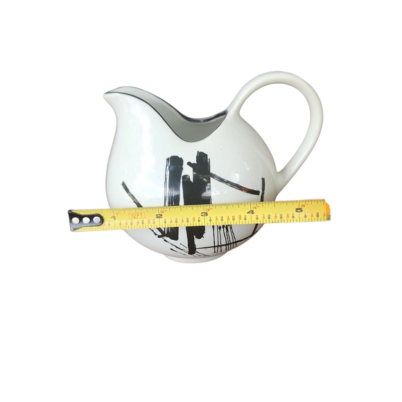 Sanko Elegant White and Black Ceramic Creamer and Sugar Set Japan. 3 Pcs. - Picture 5 of 5